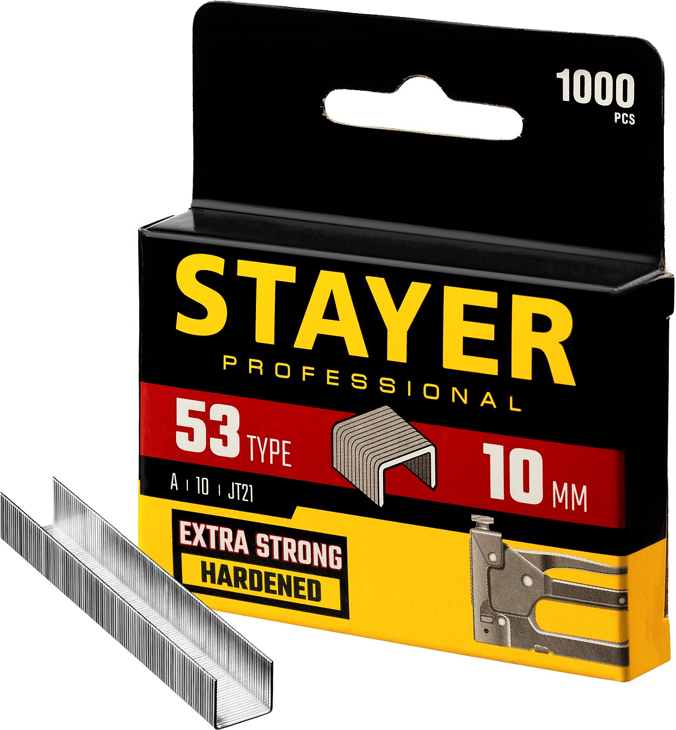 Скобы STAYER "STANDARD" тип 53, красные,10мм <1000шт> (10/180) 3159-10_z02